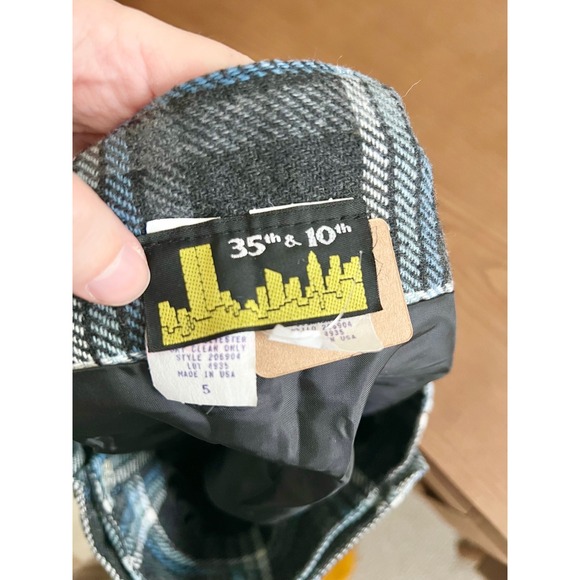 Vintage 34th & 10th 90s Blue Tartan Plaid Wrap Skirt - Picture 7 of 8